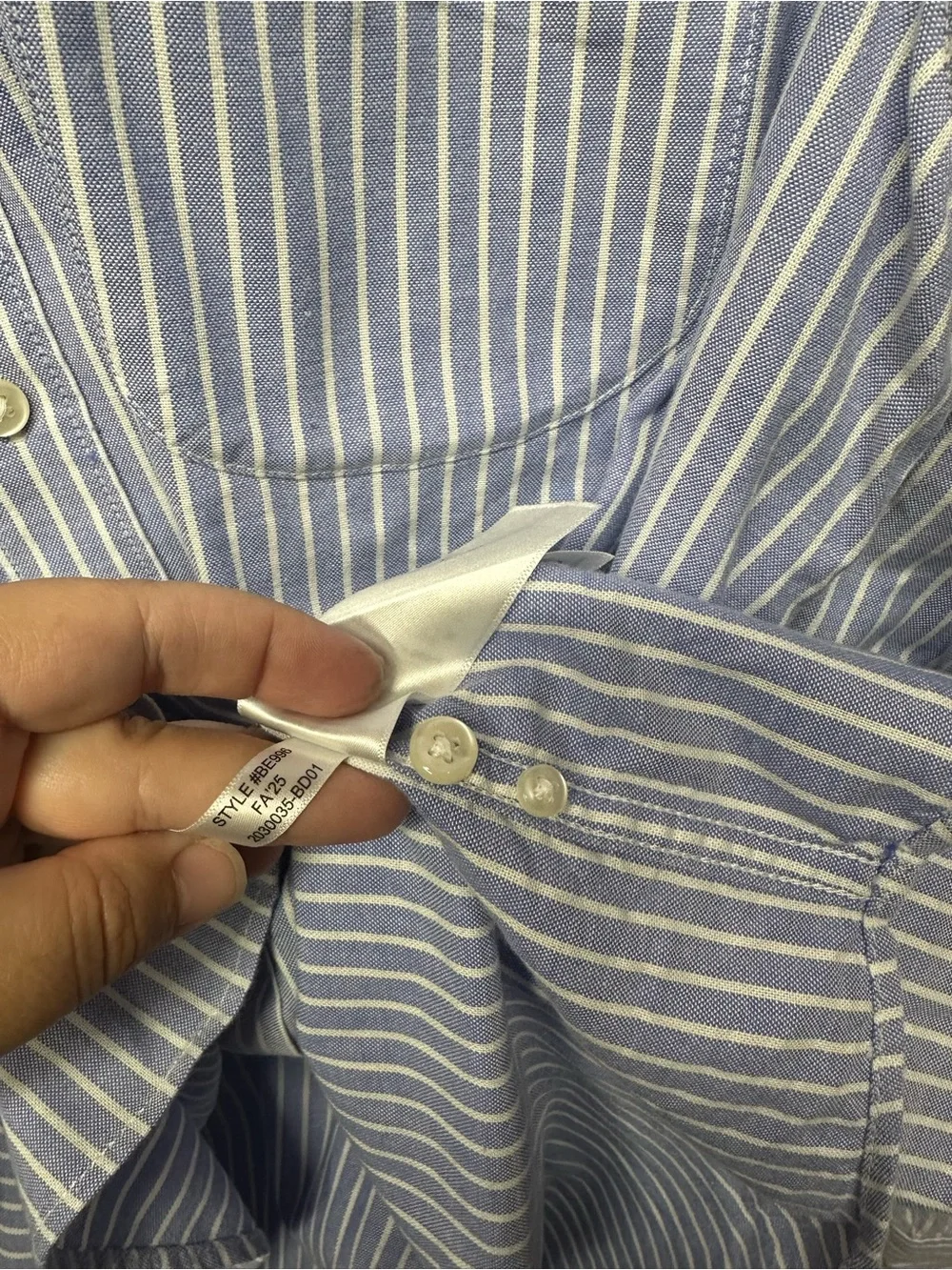 J.Crew Broken-In Oxford Classic Fit Stripe Button Down Shirt Men’s L 100% Cotton